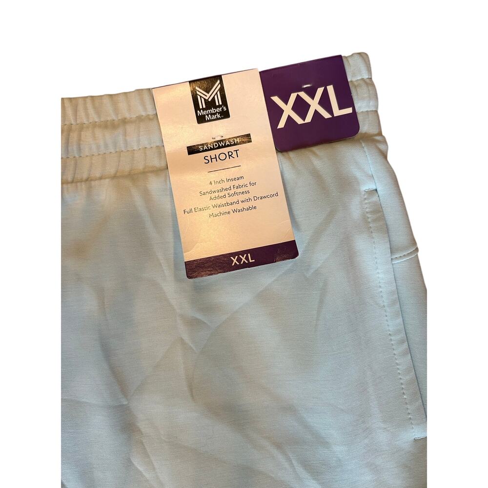 Member’s Mark Women’s XXL Blue Sandwash Shorts 4” Inseam Drawstring NWT - Picture 2 of 8